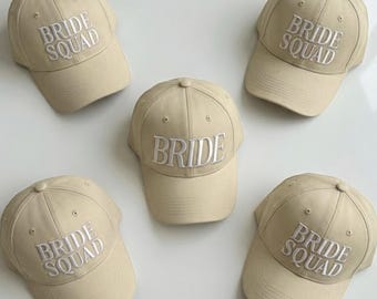 Custom Bride Squad Hat, Personalized Bachelorette Party Hats, Embroidered Bride Baseball Cap, Bridesmaid Proposal Gift, Wedding Party Caps