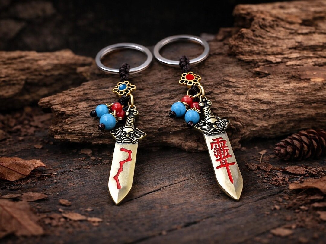 Eastern Style Symbol Keychain | Mystic Charm Pendant | Ancient Inspired ...