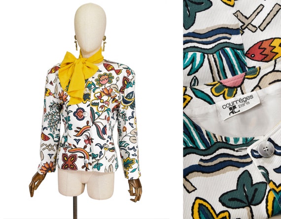 COURREGES vintage jacket, vintage 1990s floral pri