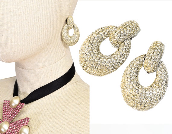 CINER vintage earrings, vintage fabulous encrusted