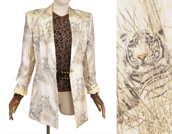 ESCADA silk jacket, vintage 1990s printed silk bla