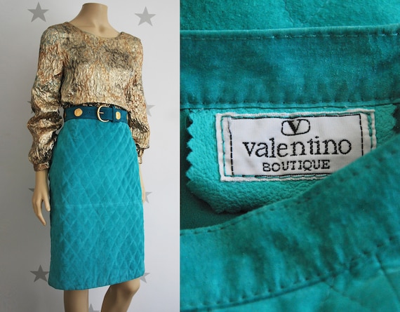 Vintage VALENTINO suede skirt, vintage skirt, vint