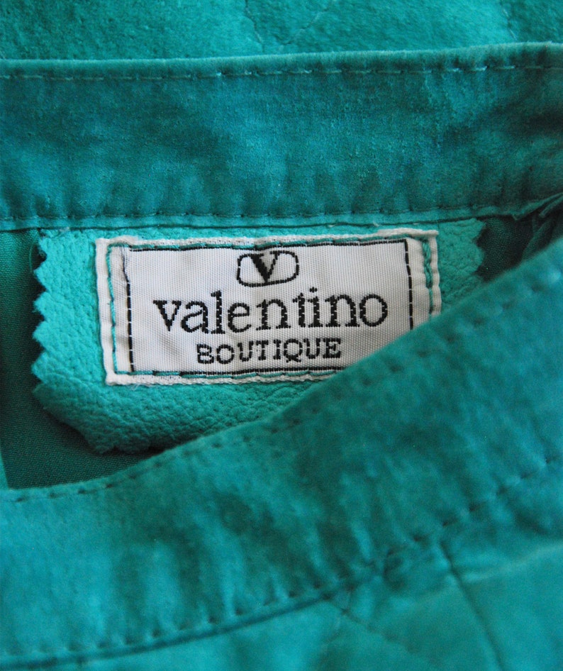 Vintage VALENTINO suede skirt 1980s authentic Valentino pencil skirt. vintage turquoise valentino suede skirt vintage skirt