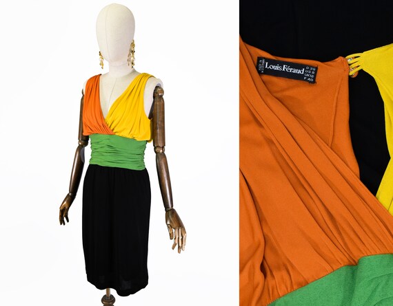 LOUIS FERAUD dress, Vintage sleeveless color block