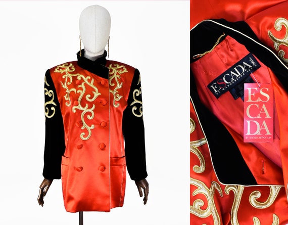 ESCADA silk jacket, vintage 1990s wool, silk and c