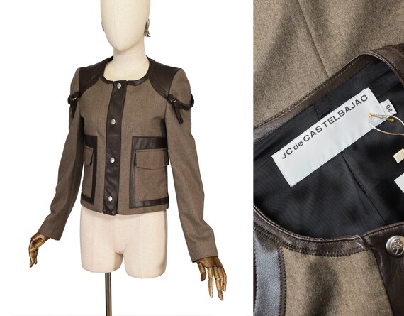 CASTELBAJAC wool jacket, vintage brown wool and ec