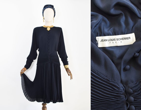 SCHERRER pleated dress, Jean Louis Scherrer vintag