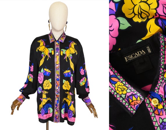 ESCADA silk blouse, 1980s Escada Multicolor By Mar