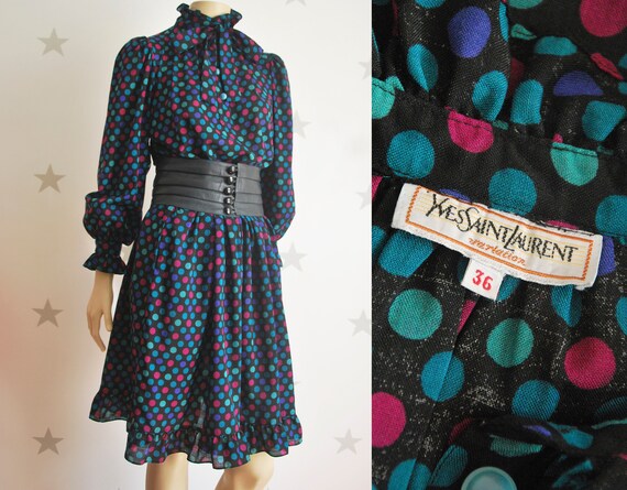 ysl polka dot dress