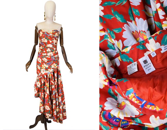 UNGARO cocktail dress, Emanuel Ungaro Cotton Flora