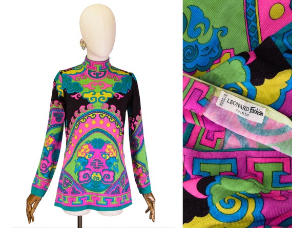 LEONARD wool sweater, LEONARD PARIS vintage 70s vi