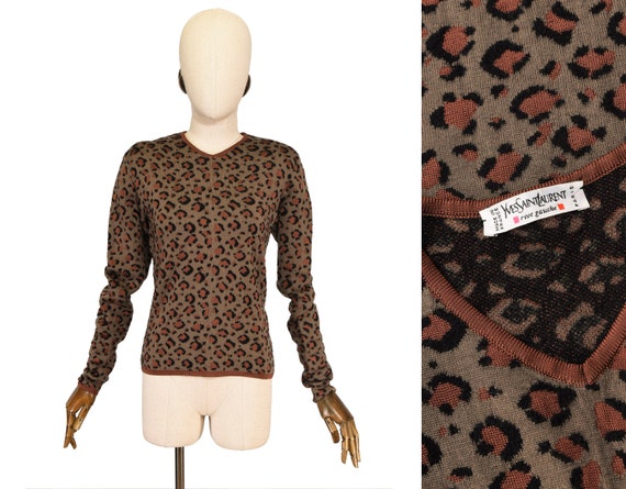 YSL leopard jumper, vintage 1990s Yves Saint Laure