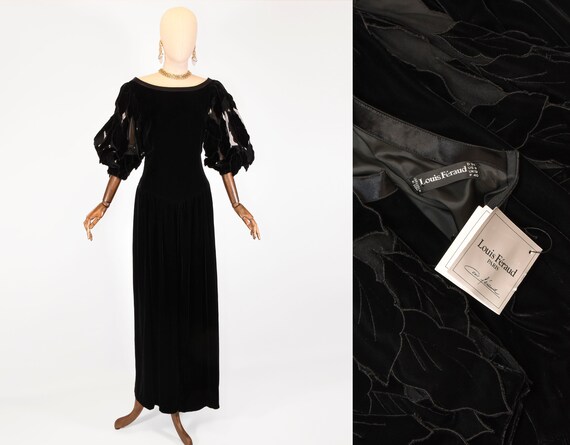LOUIS FERAUD dress, vintage Louis Feraud velvet ev