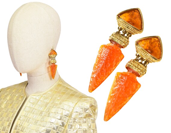 GUY LAROCHE earrings, vintage Guy Laroche 80s Bouc