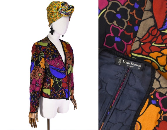 LOUIS FERAUD jacket, vintage FERAUD printed quilte