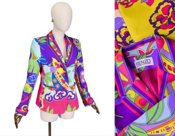 VINTAGE Renzo blazer, 1990s colorful Leonard style