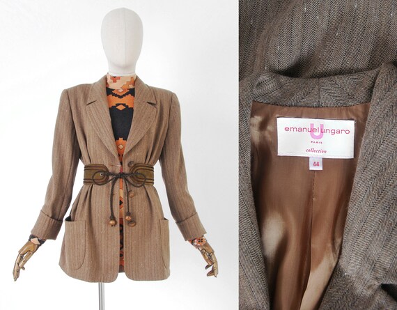 EMANUEL UNGARO blazer, vintage 1990s brown Ungaro