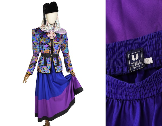 EMANUEL UNGARO skirt, vintage 1980s, Ungaro cotton