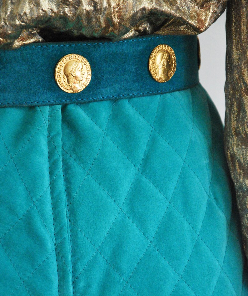 Vintage VALENTINO suede skirt 1980s authentic Valentino pencil skirt. vintage turquoise valentino suede skirt vintage skirt