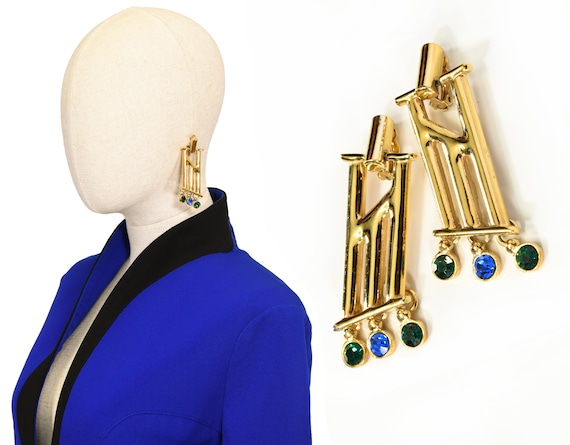 GUY LAROCHE earrings, vintage Guy Laroche 80s Bouc