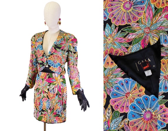 GALA MONDI suit, vintage Mondi GALA embellished sk
