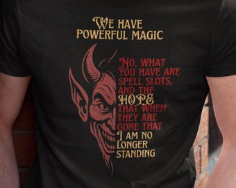 T-shirt uniseks schurk in DND-stijl, T-shirt Devil Taunting
