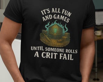 Critical Fail D20 T-Shirt: Funny Dungeons & Dragons RPG Gamer Tee