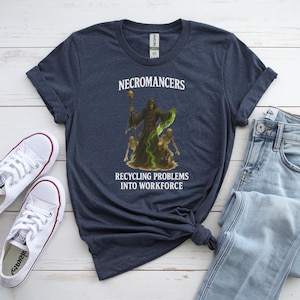 Grappig Necromancer Recycling D&D-T-shirt: humoristisch RPG-gamer-T-shirt afbeelding 5