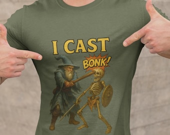 Funny D&D T-Shirt: I Cast BONK Wizard, RPG Humor