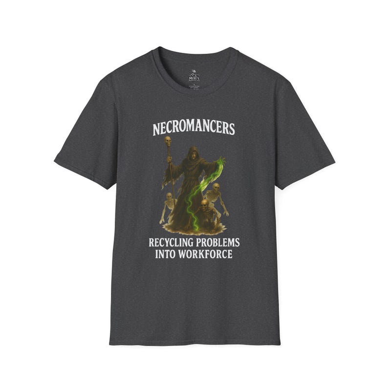 Grappig Necromancer Recycling D&D-T-shirt: humoristisch RPG-gamer-T-shirt afbeelding 8