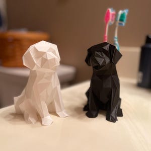 Moderner geometrischer Zahnbürstenhalter für Hunde - 3D-gedruckter Haustier-Badezimmer-Organizer, perfektes Geschenk für Hundebesitzer, niedlich und funktionell