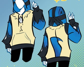 Pedido anticipado: sudadera o sudadera con capucha de tela estampada inspirada en el cosplay de Lucario