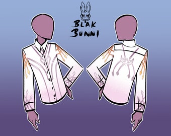 Kafka cosplay inspired printed long sleeve button shirt