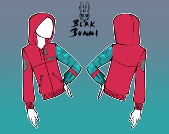 Vash cosplay inspired printed fabric hoodie or sweatshirt