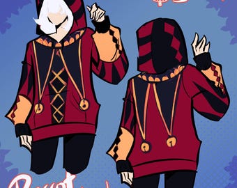 Pierrot Circus Freizeit-Cosplay-Hoodie oder Sweatshirt aus bedrucktem Stoff