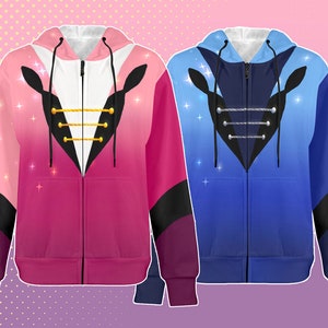 Viktor and Yuri ice skating cosplay inspired printed fabric hoodie or sweatshirt