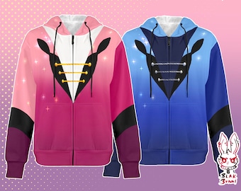 Viktor and Yuri ice skating cosplay inspired printed fabric hoodie or sweatshirt