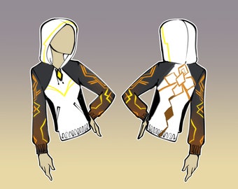 Geo archon cosplay printed fabric hoodie or sweatshirt