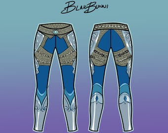 Zora armor cosplay printed fabric leggings