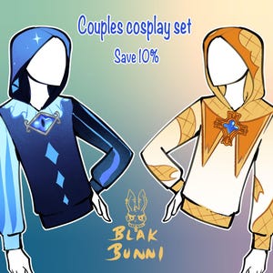 ShadowVanilla-set voor koppels op cosplay geïnspireerde hoodies met bedrukte stof