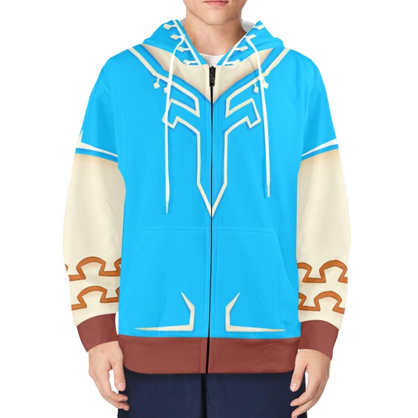 Link Legend of Zelda Breath of the wild cosplay inspired printed fabric hoodie or sweatshirt