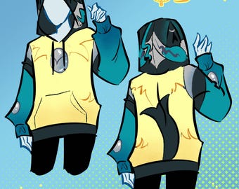 Sudadera con capucha o sudadera con capucha de tela estampada inspirada en el cosplay de Mega Lucario Z
