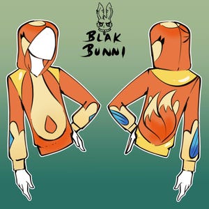 Floatzel cosplay inspired printed fabric hoodie or sweatshirt