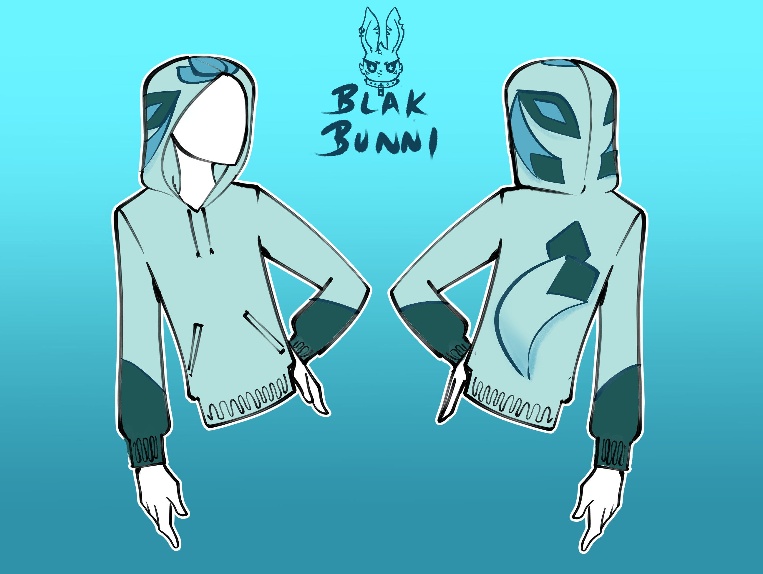Glaceon cosplay inspired printed fabric hoodie or sweatshirt