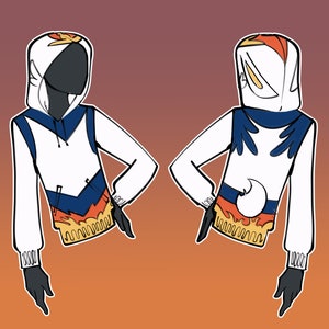 Cinderace cosplay inspired printed fabric hoodie or sweatshirt