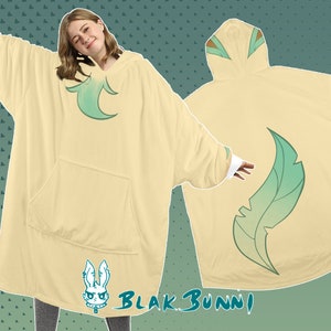 Leafeon Unisex Blanket Hoodie cosplay One size