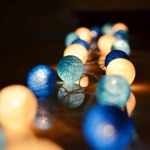 Guirlande lumineuse LED Le Grand Bleu en coton