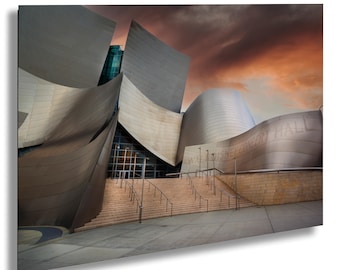 Walt Disney Concert Hall, Los Angeles, LA, California, CA - Carta, Tela, Acrilico, Metallo, Alluminio, Decorazione murale, Arte murale