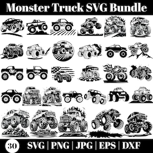 Monstertruck Schneidedatei Cricut Bundle Monstertruck Png Bundle sblimination Monstertruck Shirt Designs eps dxf jpeg Vektor Clipart