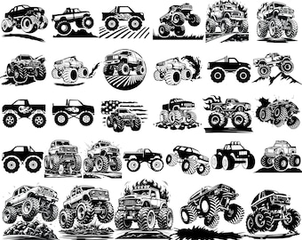 Monster Truck Svg Png Bundle, Monster Truck, Kids Monster Truck, Layered Monster Truck, Monster Truck Clipart, For Cricut, Instant Download